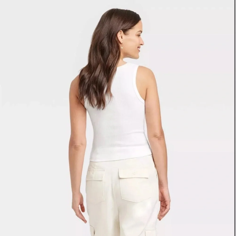 Women’s Slim Fit Scoop Neck Tank Top Size XXL White Universal Thread - Picture 2 of 7